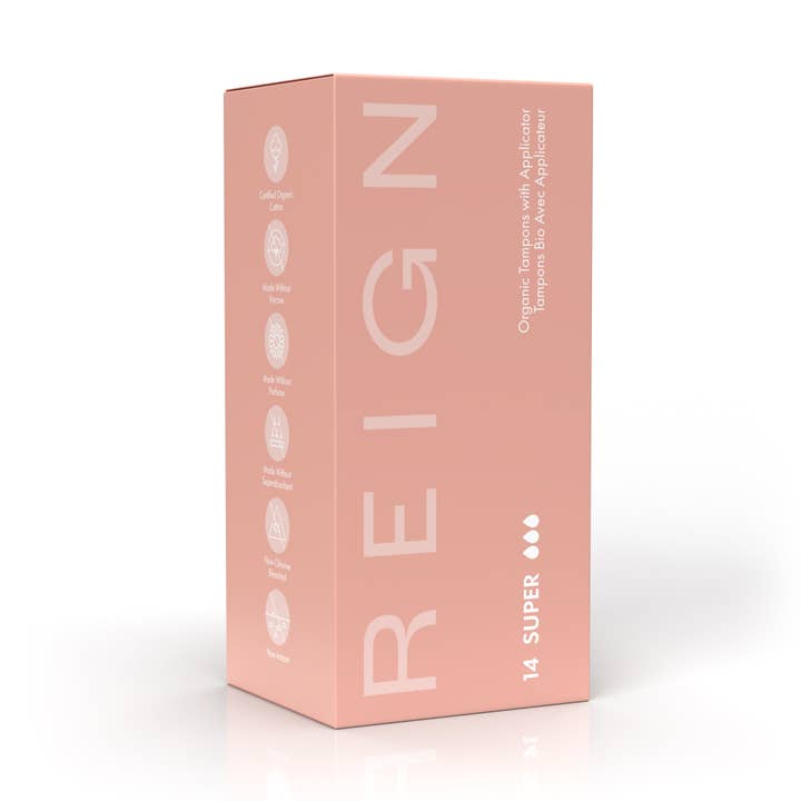Tampons biologiques Reign avec applicateur - Super absorbance pour la vente par Reign Wellness