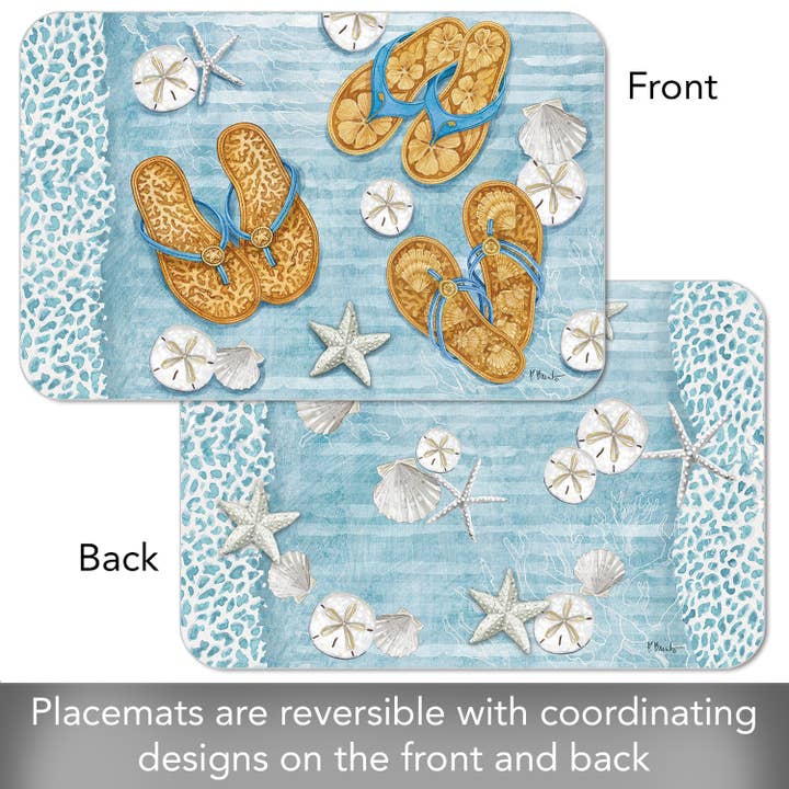 CounterArt/Highland Home/Thirstystone - Wholesale Placemat - Key Largo Sandals Reversible Rectangular Plastic Placemat3