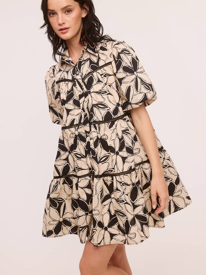 Printed Poplin Button-down Mini Dress for wholesale by Ultramarine
