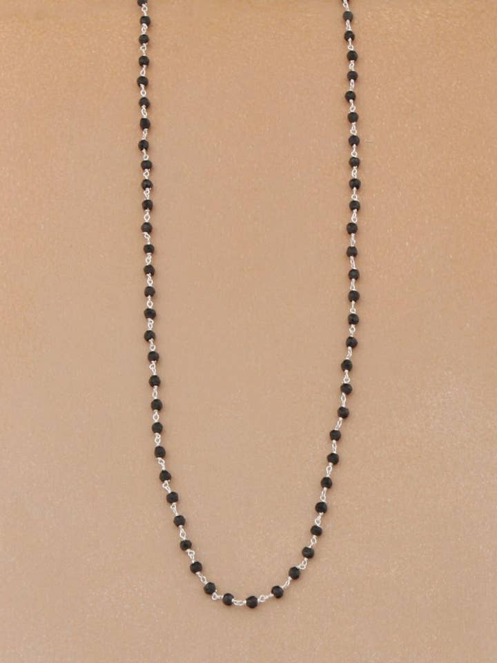 Gemstone Bead Necklace Chain, Onyx for wholesale by Culture Spot