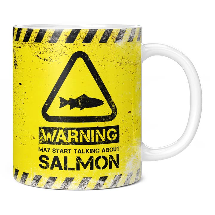 Salmon Mug - Warning May Start Talking About Salmon for wholesale by Mug Monster