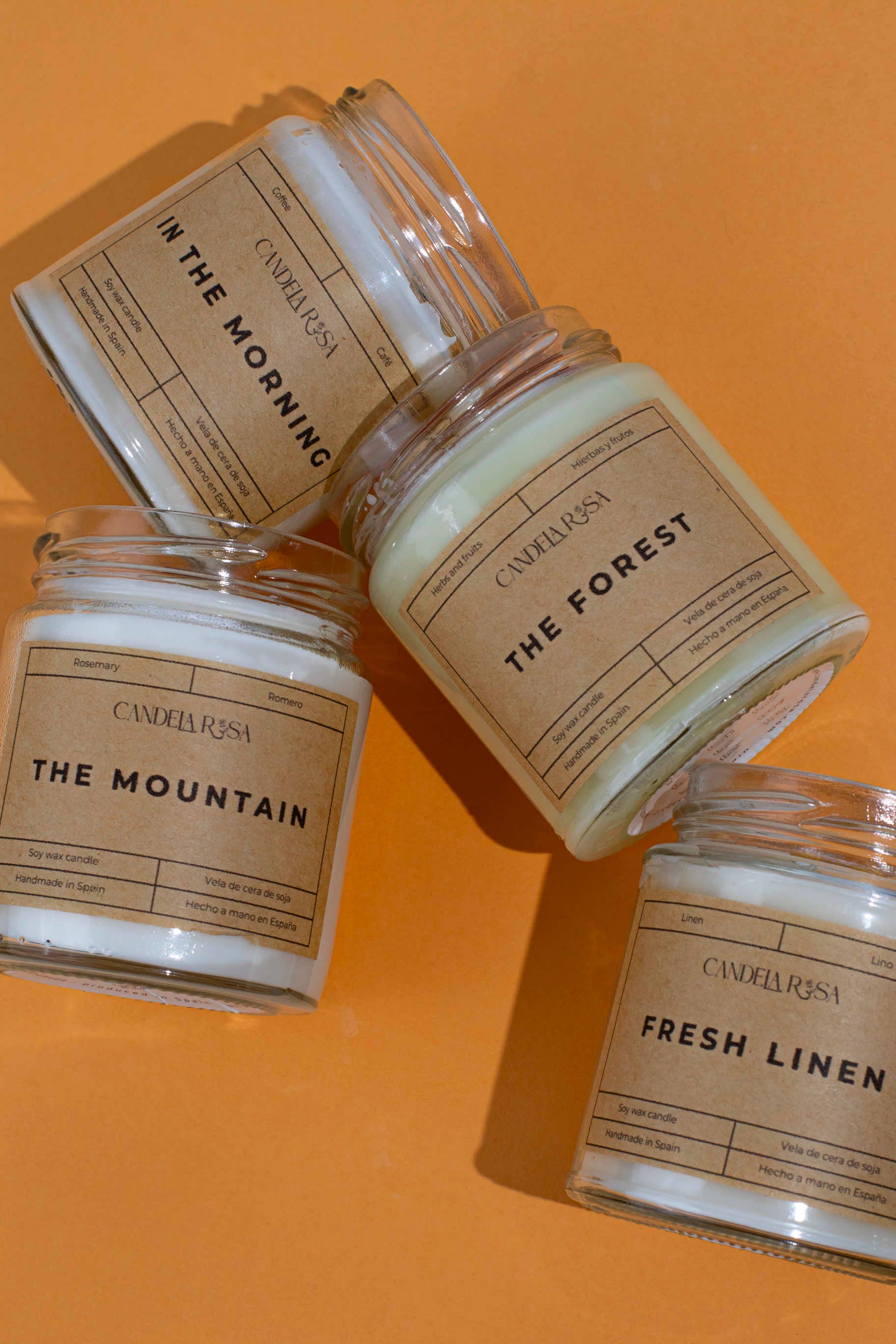 Candela Rosa – wholesale Jar/filled candle – Rustic fresh linen soy wax scented candle1