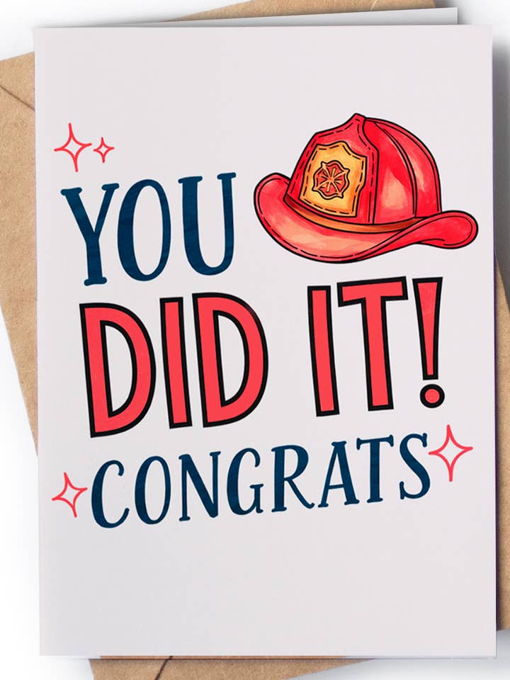 Carte de remise des diplômes de pompier - Cadeau de félicitations pour la retraite pour la vente par Greeting Cards for Everyone - Birthday Gifts