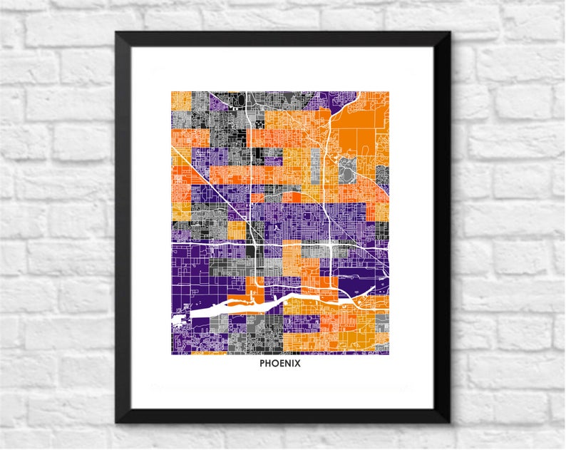 Juanita's Adventures - Wholesale Art Print - Juanitas Phoenix Map Print3