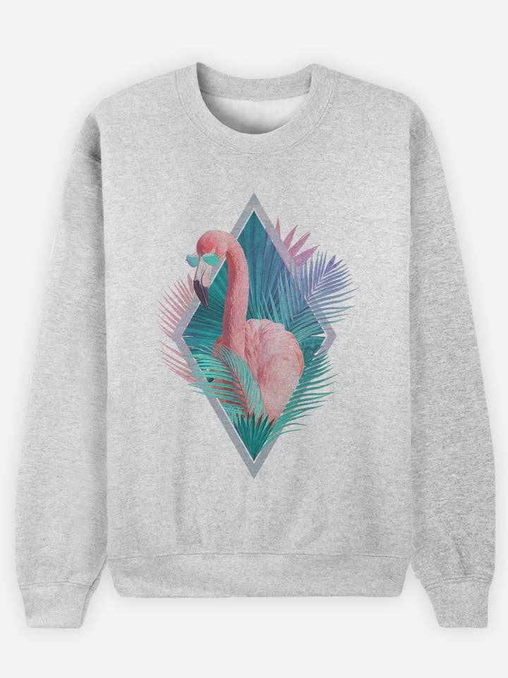 Tropical Vibes herrtröja i melerad grå för wholesale av Wooop