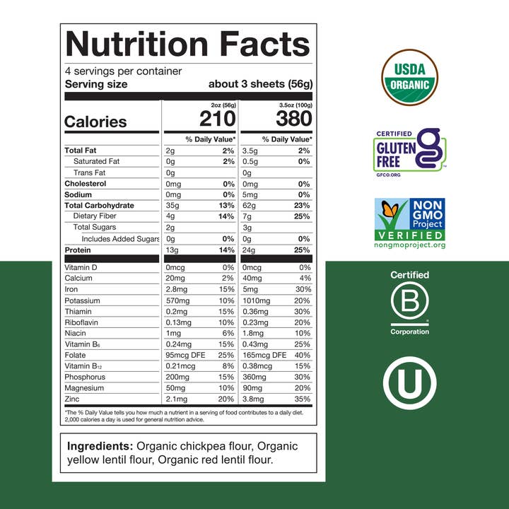 Chickapea - Wholesale Pasta - Lasagna (6 Pack)2