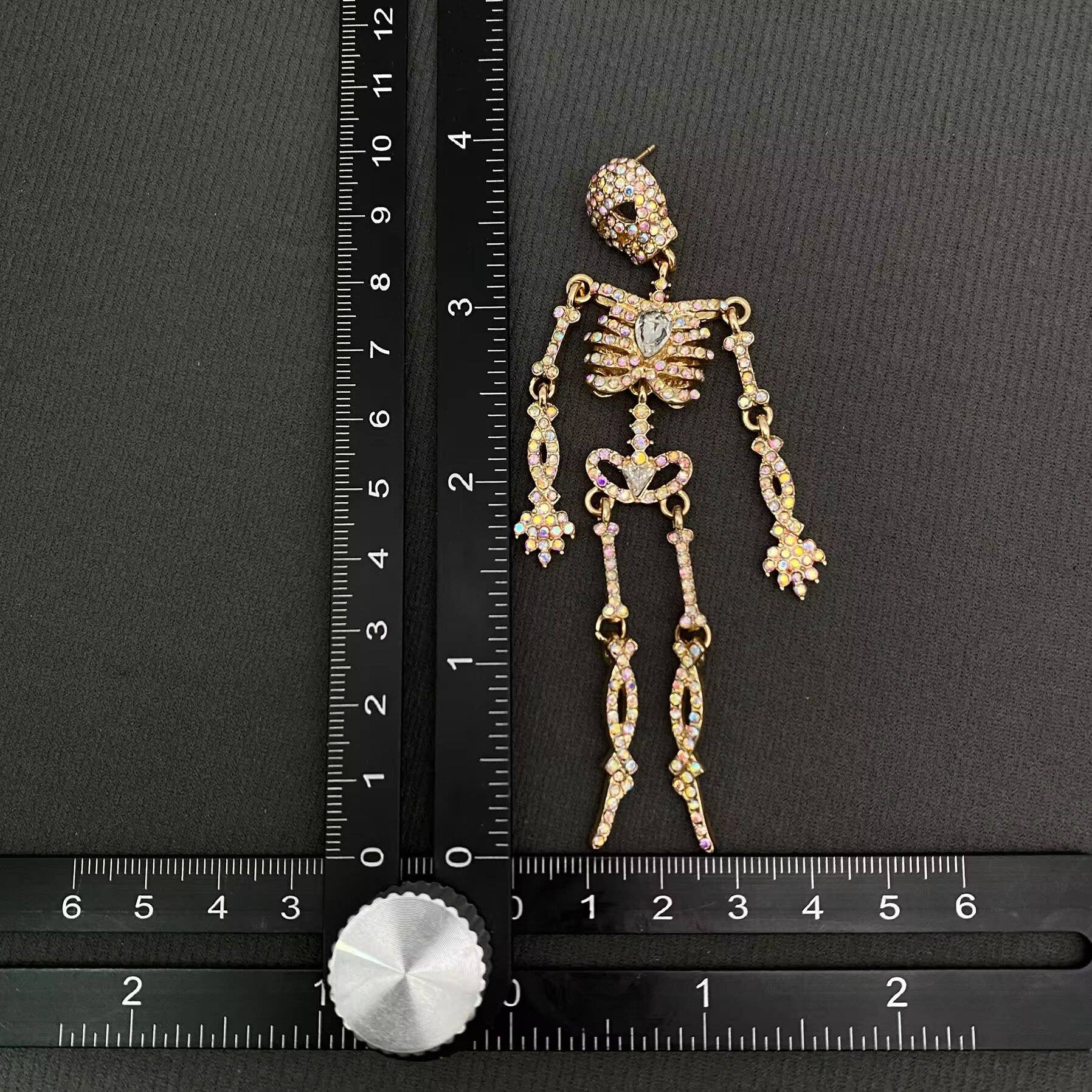 Mio Queena - Wholesale Hangende/ronde oorbellen - Halloween Strass Schedel Skelet Hangende Oorbellen - GT6