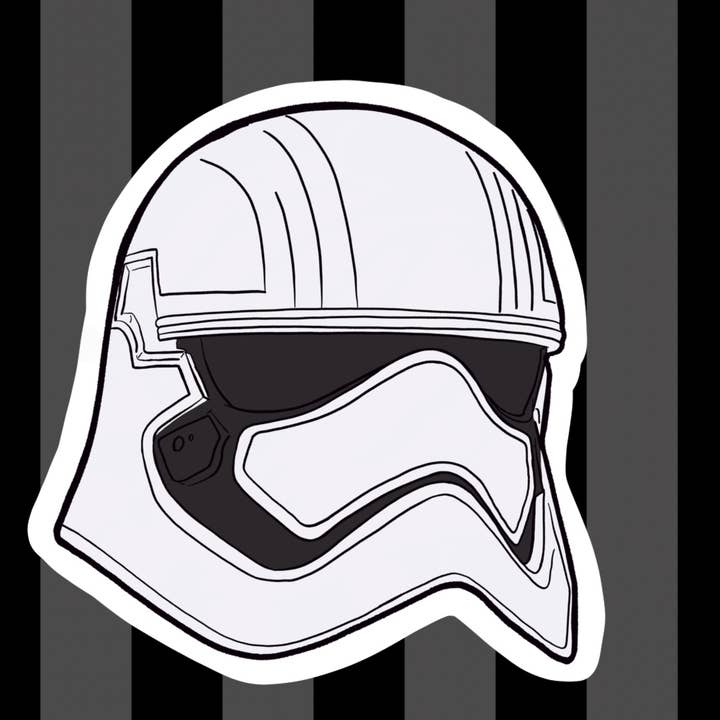 Chrome Kapitein Phasma Star Wars Die Cut Sticker voor wholesale door Fiat Lux Illustration
