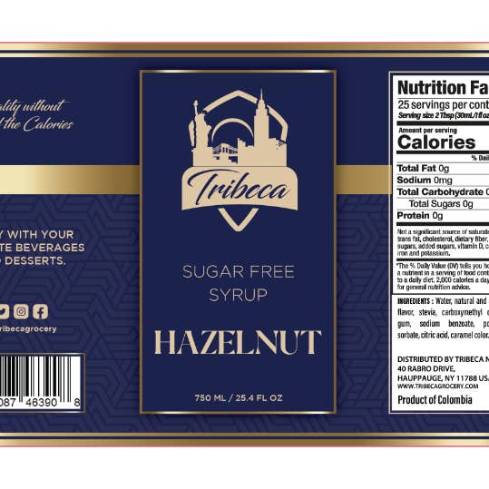 Long Island Candy Factory – Café gelado/Cerveja fria por atacado – Xarope de café de avelã sem açúcar feito com STEVIA 25.4oz 4 ct1