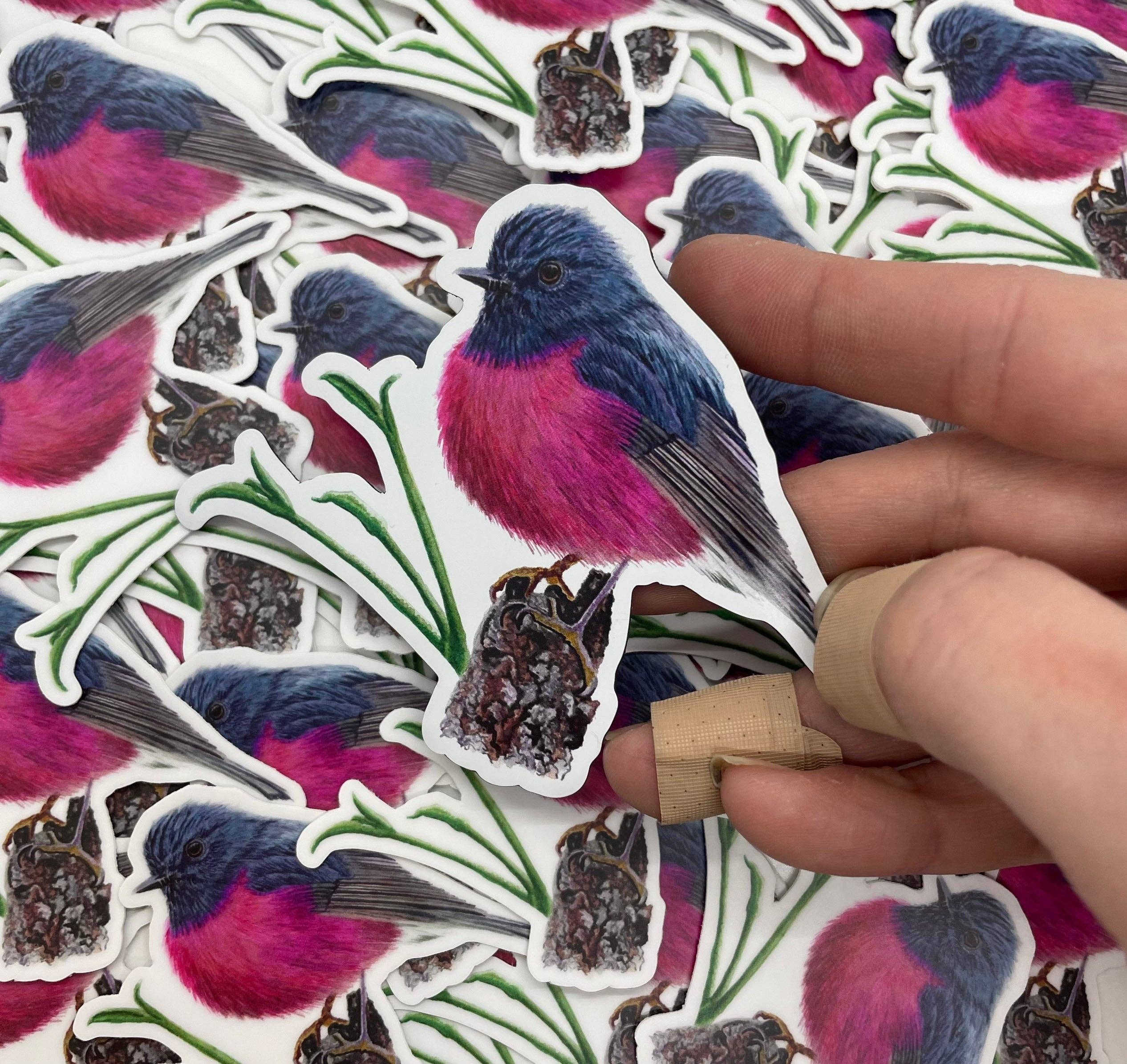 Bird Art by KB - Wholesale Magnet - Pink Robin - Magnet0