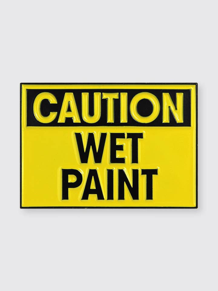 Caution Wet Paint • Enamel Pin for wholesale by Pin Museum