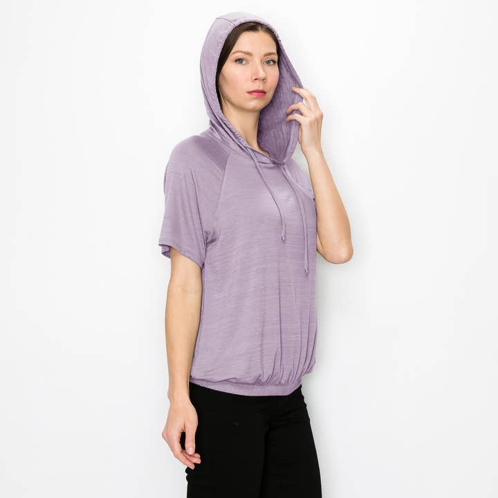 ICE SLUB JERSEY HOODIE KORTÆRMET ELASTISK HEM for engroshandel hos Coin 1804