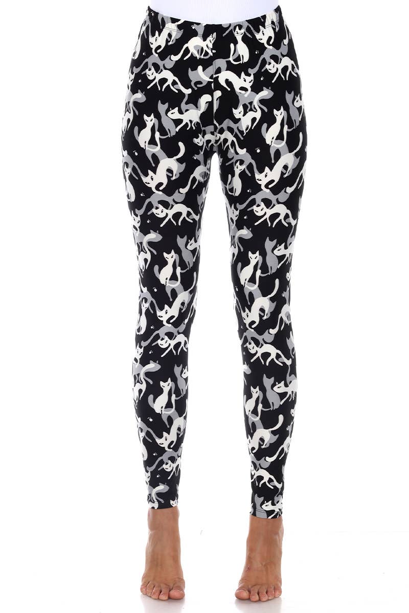 WHITE MARK - Wholesale Leggings - Dames - Superzachte legging met hoge taille met kattenprint