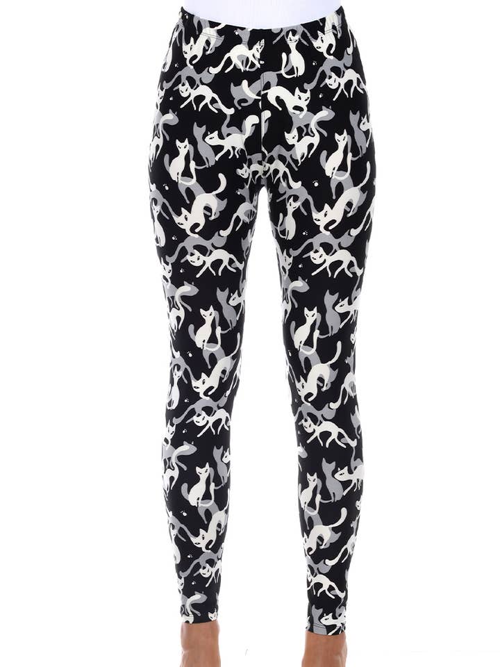 WHITE MARK - Wholesale Leggings - Dames - Superzachte legging met hoge taille met kattenprint0