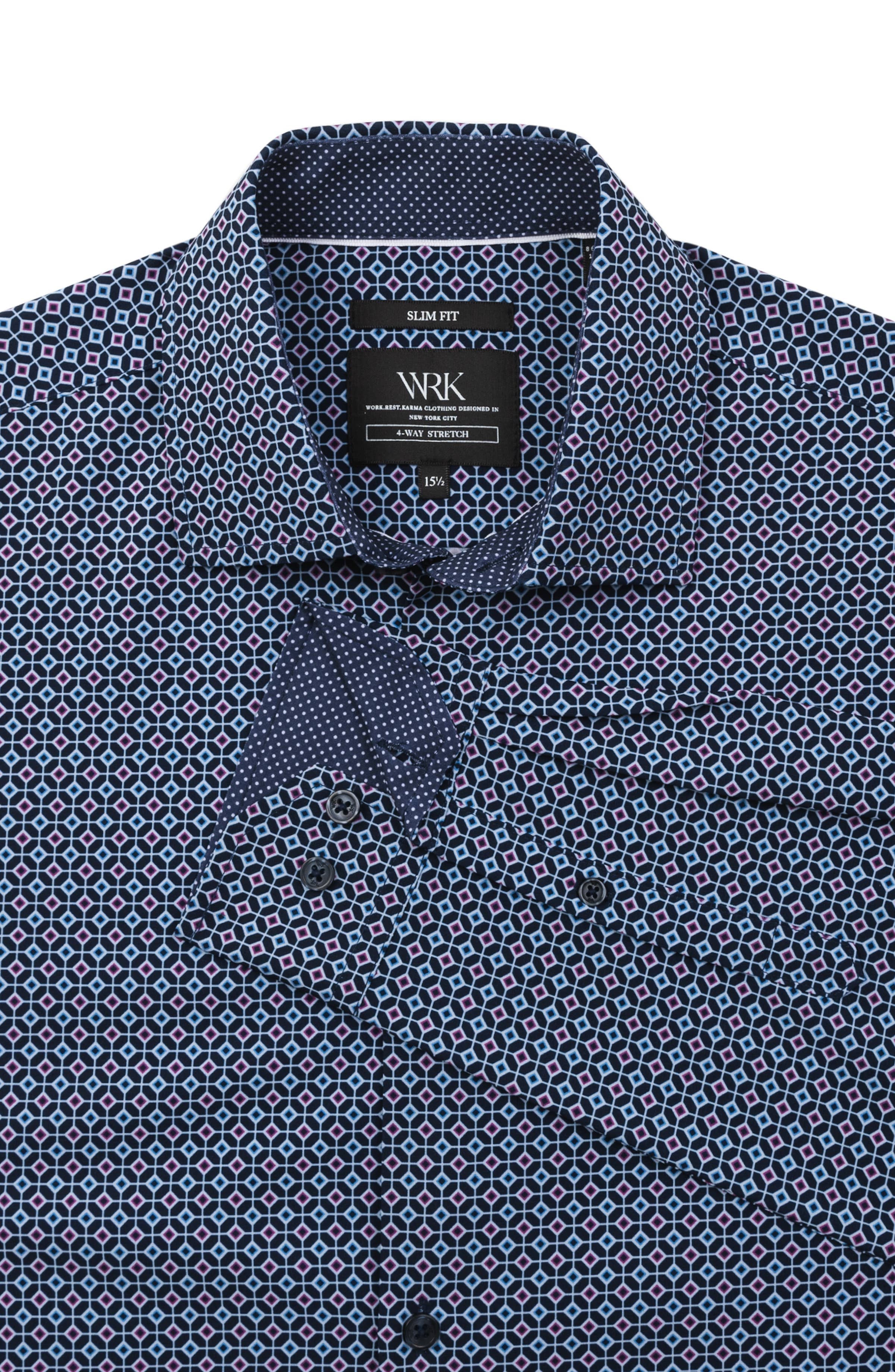 W.R.K - Venta al por mayor Camisa con botones - Hombre - CAMISA DE VESTIR AJUSTADA DIAMOND GEO ELÁSTICA EN 4 DIRECCIONES4