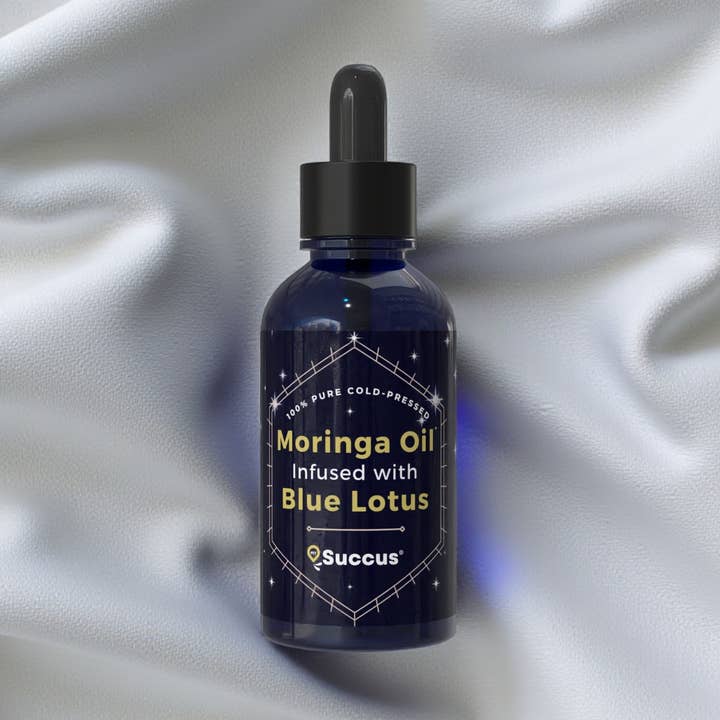 Cold Pressed Moringa Oil Infused with Egyptian Blue Lotus for wholesale by Succus