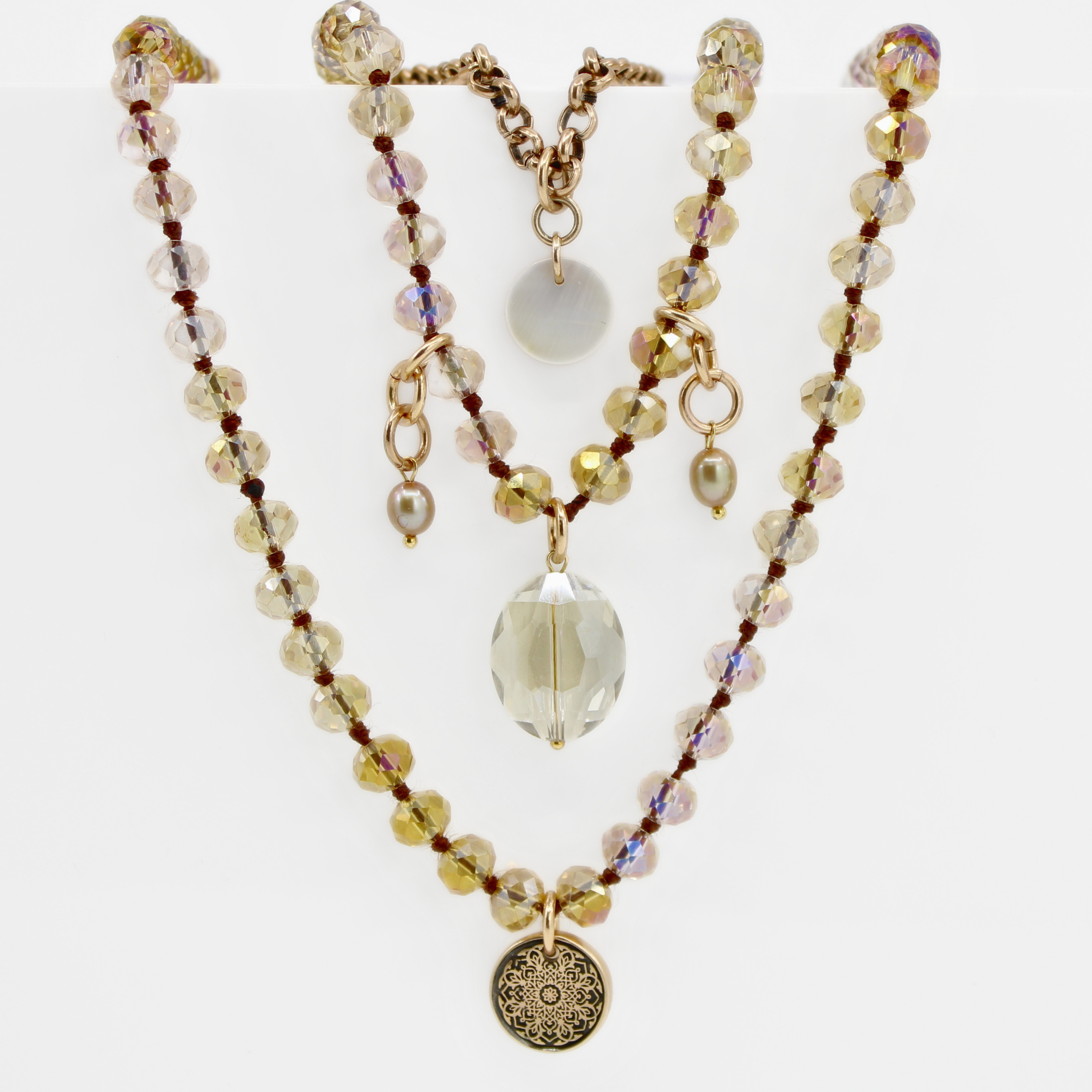 Katia Designs - Vendita all'ingrosso Collana con ciondolo/pendaglio - Tutto è Bene Cristallo Fusione Duo Bundle Edizione Limitata0