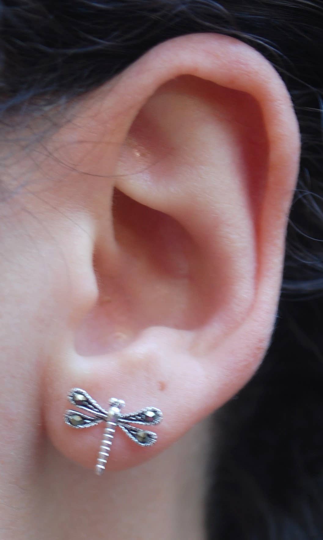 Semaki & Bird – wholesale Solitärörhängen – Dragonfly Marcasite Örhängen - sterling Naturhistoria2