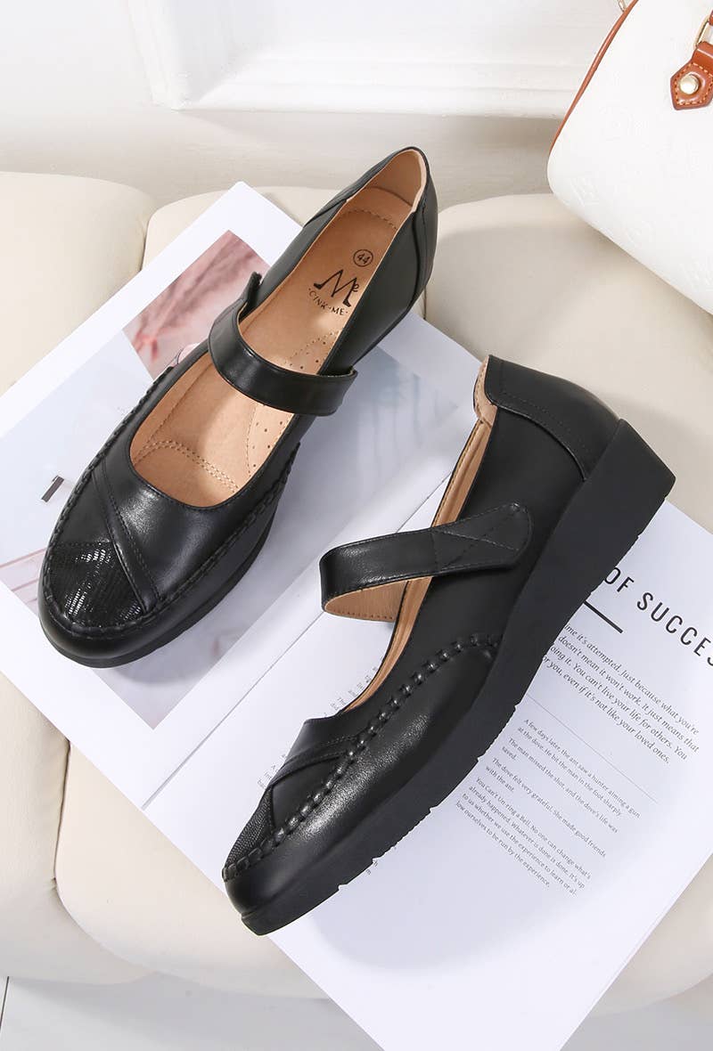 BELLICY / Cink-me - Wholesale Sandals - Women's - DM890-2, Wedge sandals in two-tone faux leather/lizard1