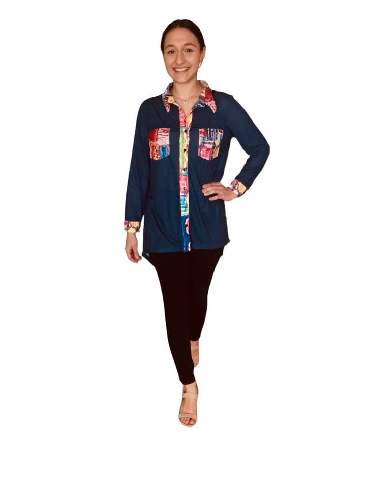 Hi-Lo Blouse with Tie in Back for wholesale by Atelier Anica