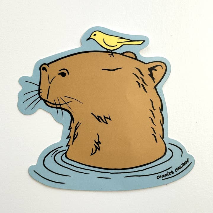 Capybara klistermærke | Sjovt | Mærkater | Gaver for engroshandel hos Counter Couture