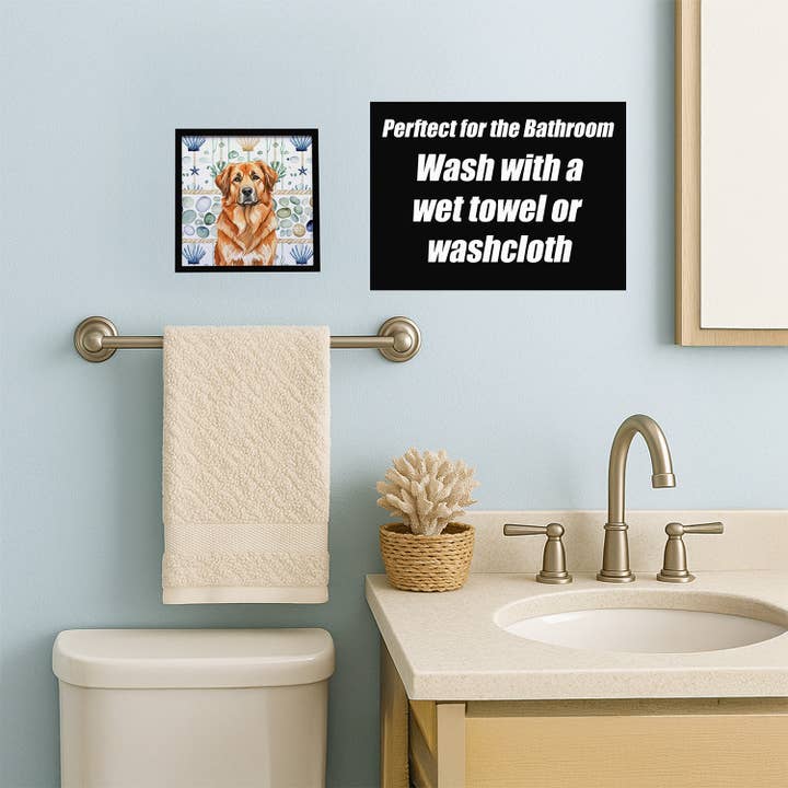 Caroline's Treasures - Wholesale Art Print - Red Leonberger Coastal Sea Glass Metal Print WDK70992