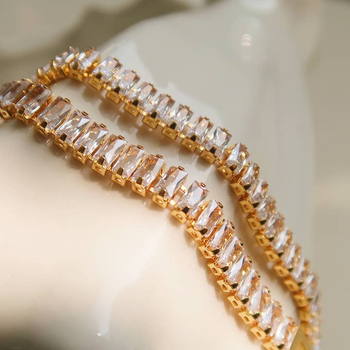 Furano Studio - Wholesale Tennis Bracelet - Non Tarnish Gold Plated Tennis Crystal Bracelet3