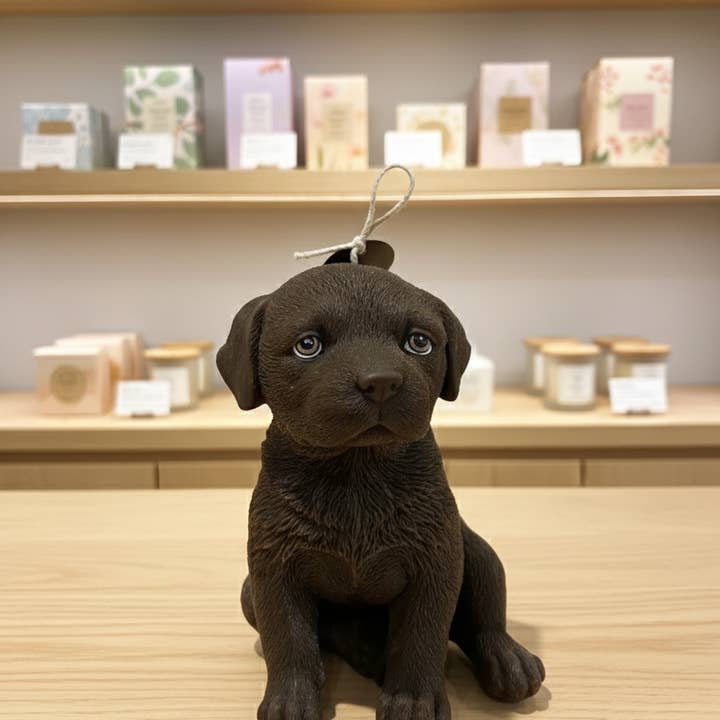 Vela de Novedad - Cachorro de Labrador Chocolate para venta al por mayor de Lumière Dorée