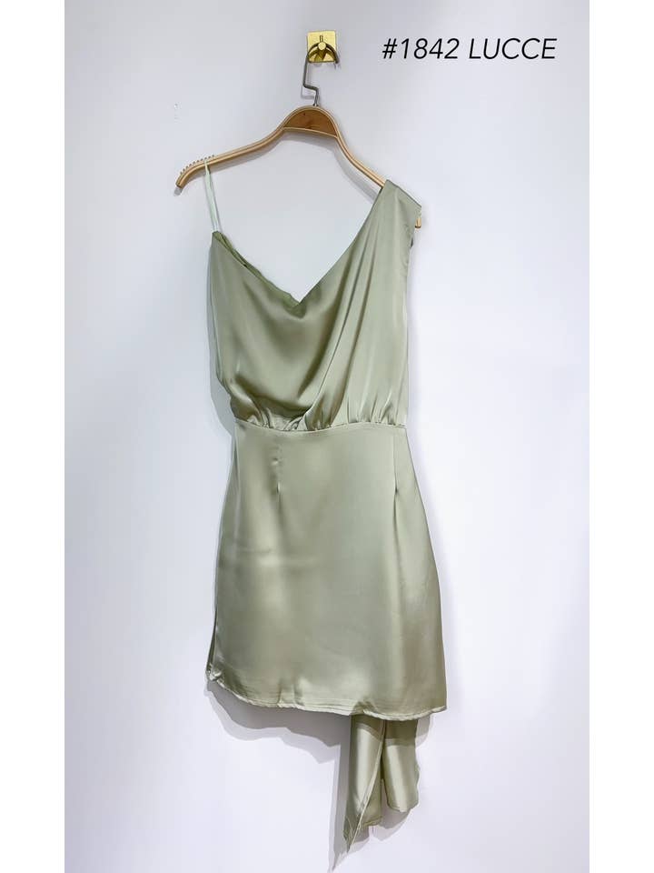 LUCCE - Wholesale Dress - Maternity - Asymmetrical satin dress - 18421