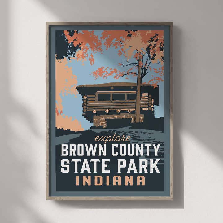 Brown County State Park Travel Poster for wholesale by Recollection Project