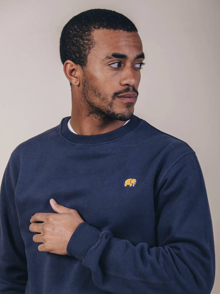 Organischer Essential Sweater Trendsplant Blau für den Großhandel von Trendsplant Clothing