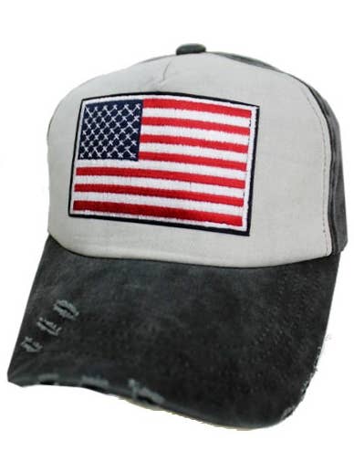 Casquette en pigment vieilli représentant le drapeau des États-Unis pour la vente par Cap Zone
