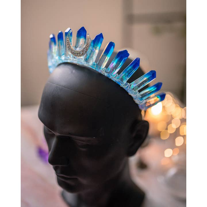 Costurero Real - Wholesale Tiara - Women's - Blue Crystal Quartz Resin Crown Tiara Headpiece Magical
