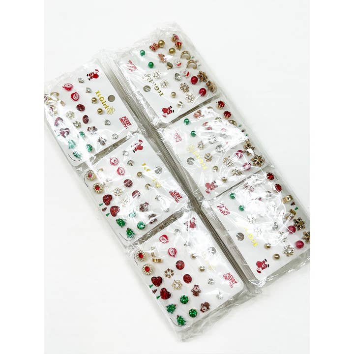 MIX COLOR Christmas Design Assorted Post Earrings for wholesale on Faire5