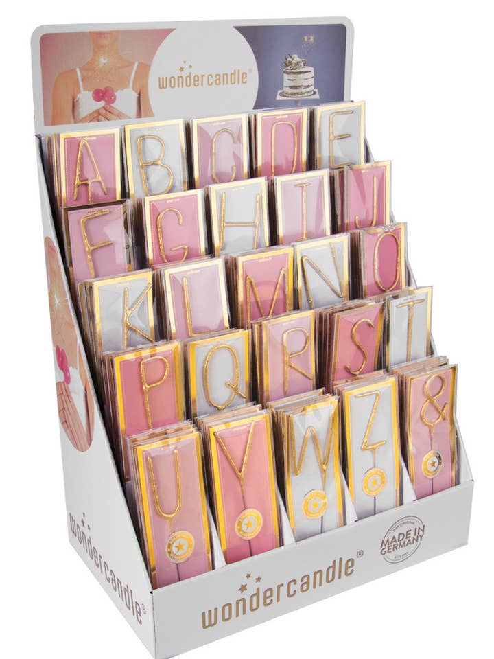 Gold letters assortment - Gold - 150 Wondercandle® classic pour la vente par Wondercandle