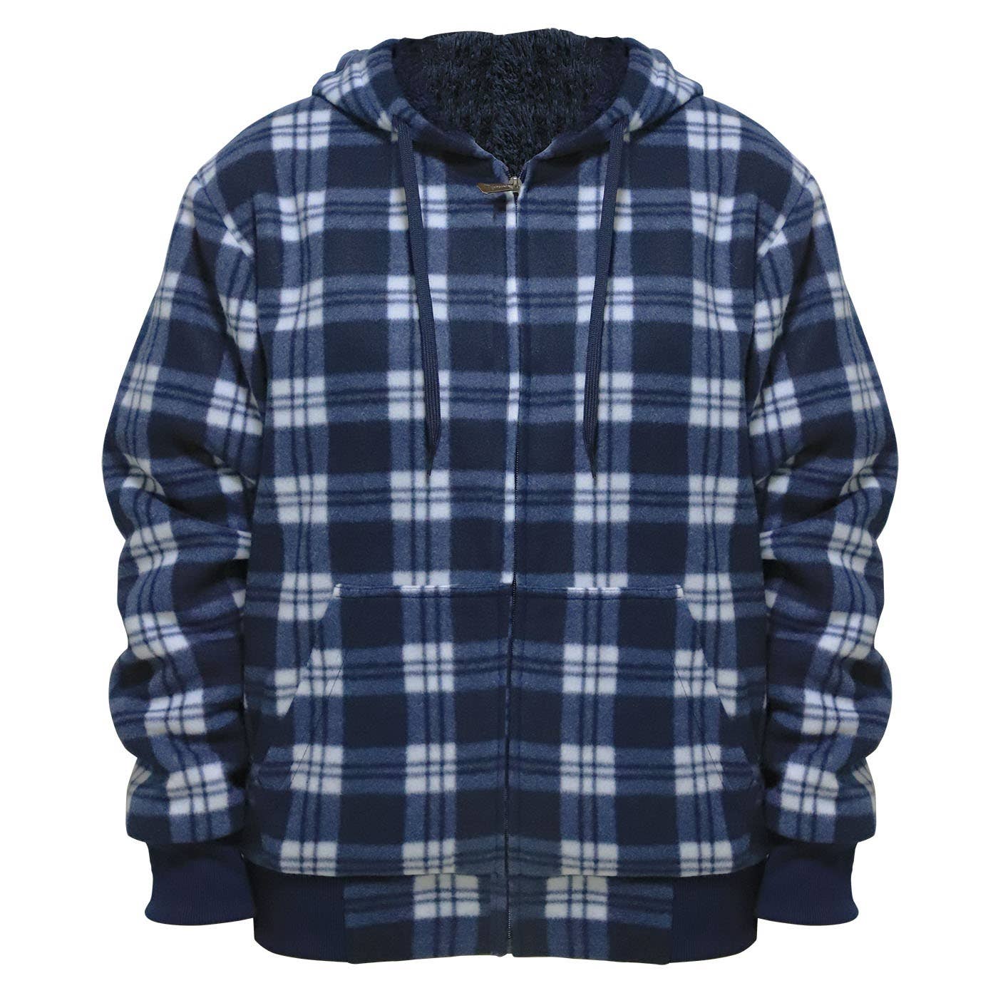 Generation XYZ – wholesale Sweatshirt – Men's – Men's Plaid Sherpa Lined Sweatshirt[HF-MFJ-185X]0
