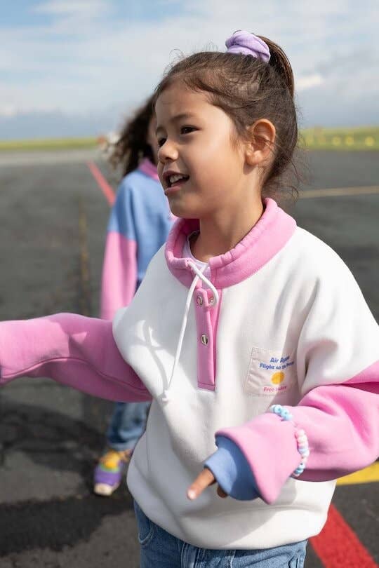 Ayuna - Wholesale Sweatshirt - Kids - Children's Cotton Sweatshirt Pink and White - Retro 90's5