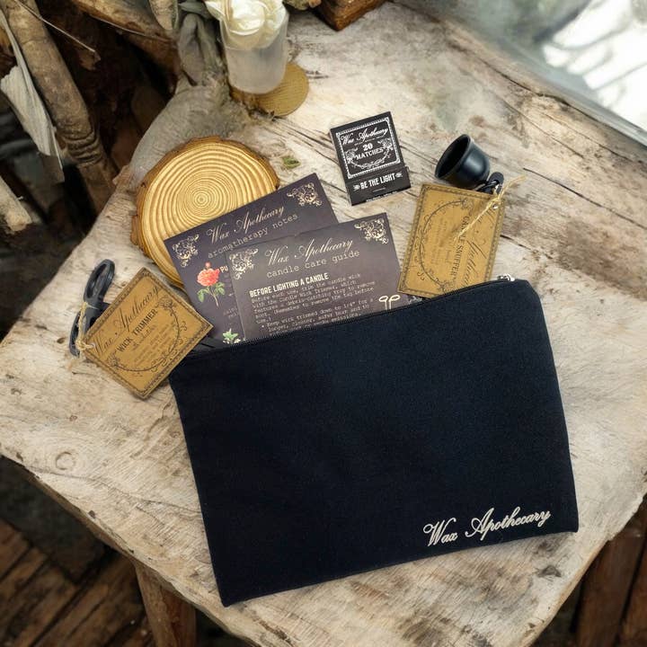 Wax Apothecary - Wholesale Candle Snuffer - Candle Care Kit: Snuffer, Trimmer, Coaster & Canvas Tool Bag