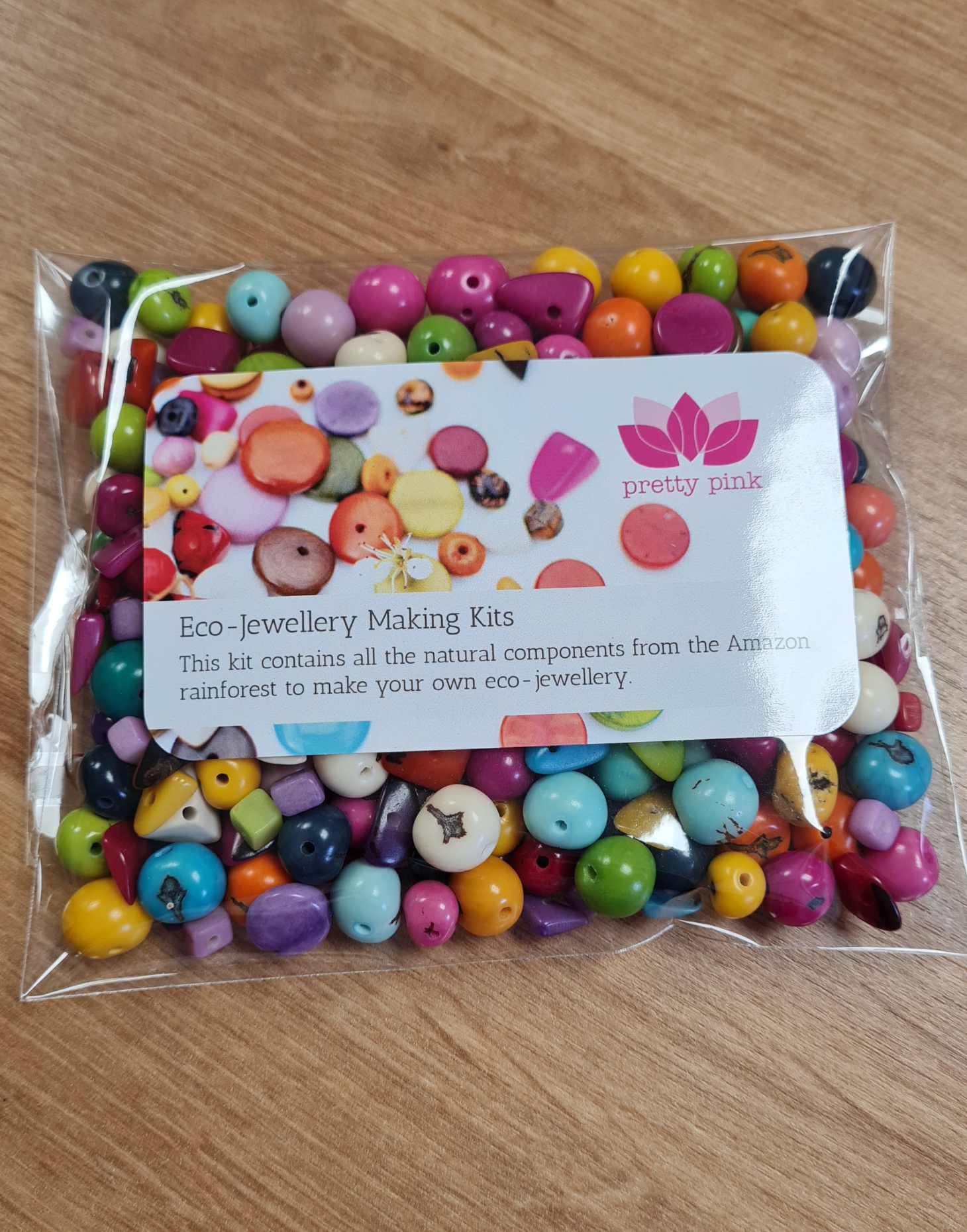 Pretty Pink Eco-Jewellery – wholesale Beads – Assorted seeds bundle - Acai and tagua Nuts1