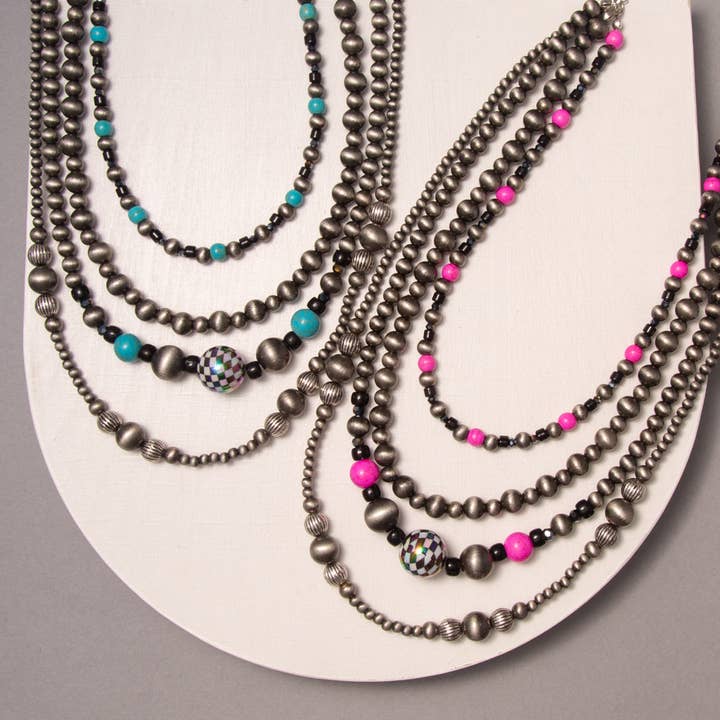 Multi-Strand Western Colored Beaded Necklace for wholesale by SP Sophia Collection