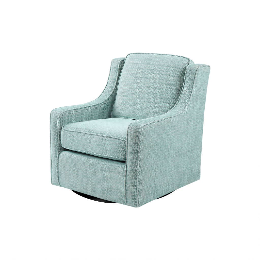 Olliix - Wholesale Chair - Transitional Patterned Swivel Lounge Chair, Aqua Blue *1