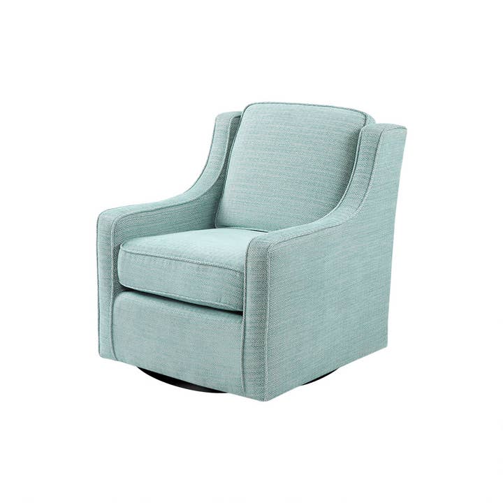 Olliix - Wholesale Chair - Transitional Patterned Swivel Lounge Chair, Aqua Blue *1