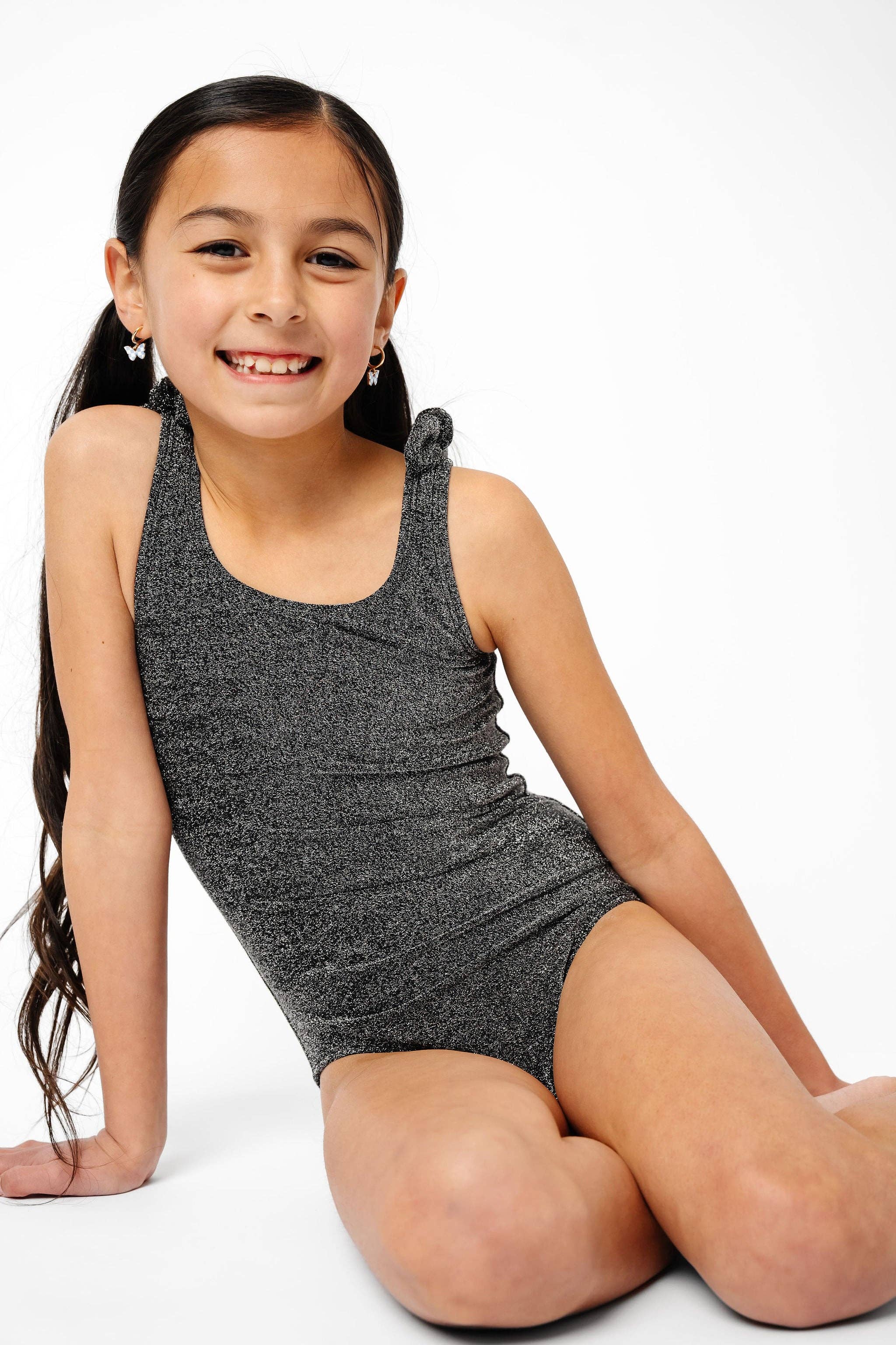 Coral Reef Swim - Vendita all'ingrosso Costume intero - Bambini - Costume intero per bambini con spalline a fiocco nero scintillante4