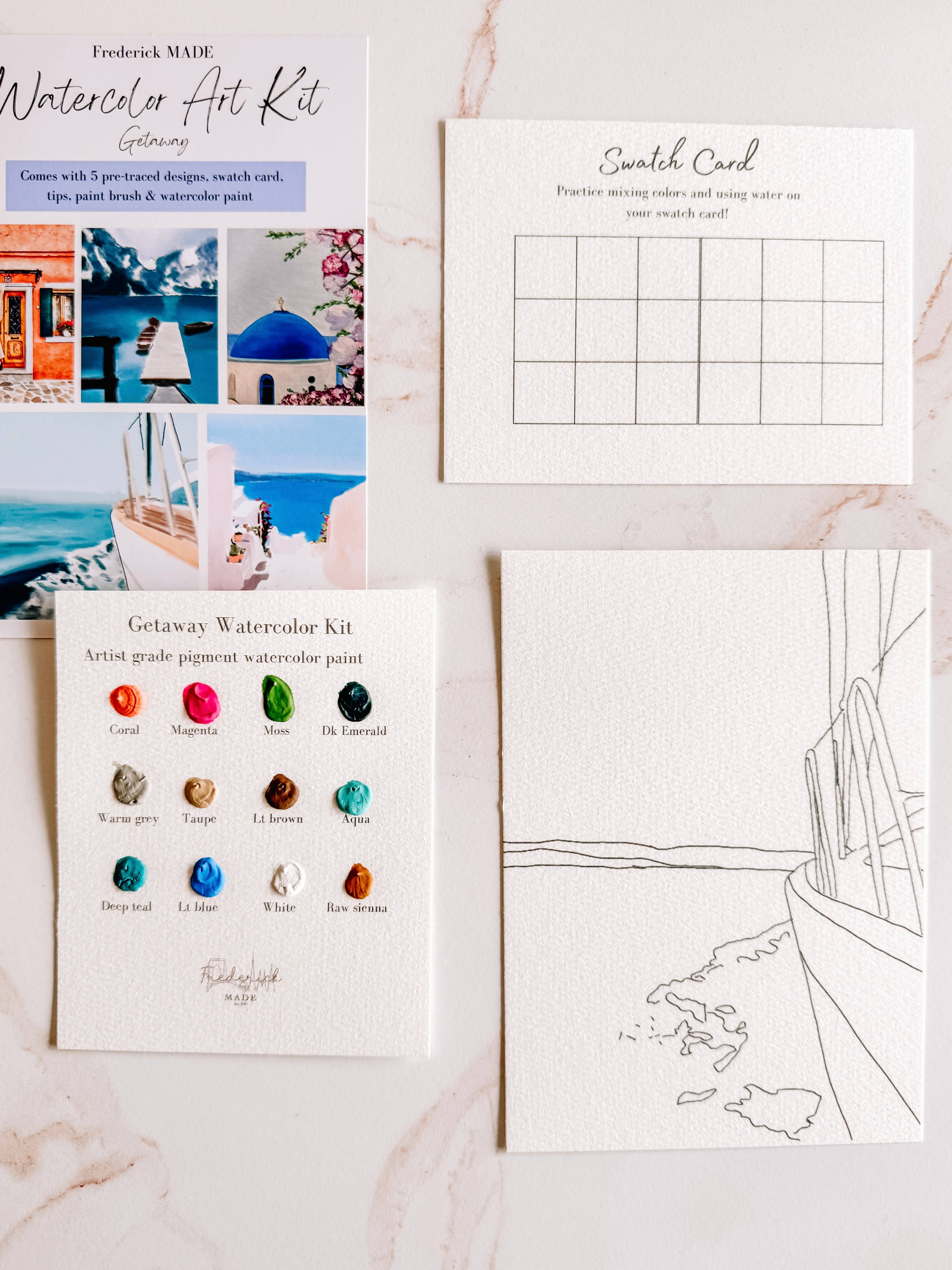 Frederick Made - Wholesale DIY Craft Kit - Getaway MINI Watercolor Kit8