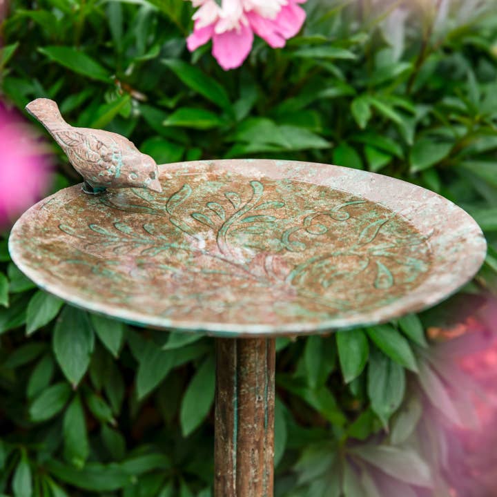 Sunnydaze Decor - Wholesale Bird Bath - Ivy and Sage Metal Bird Bath - Rustic Patina - 12.25-Inch7