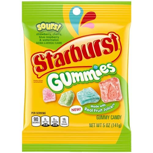 Shop The King - Wholesale Gummy - STARBURST Gummies Sours Gummy Candy, 5 oz Bag (Pack of 12)