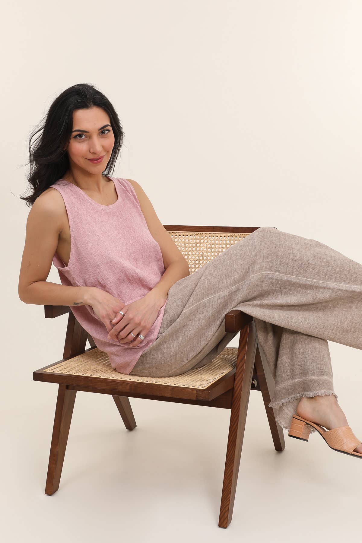 LÉA & LUC - Vente Débardeur – femme - Débardeur en 50% coton et 50% Lin REF. 916812