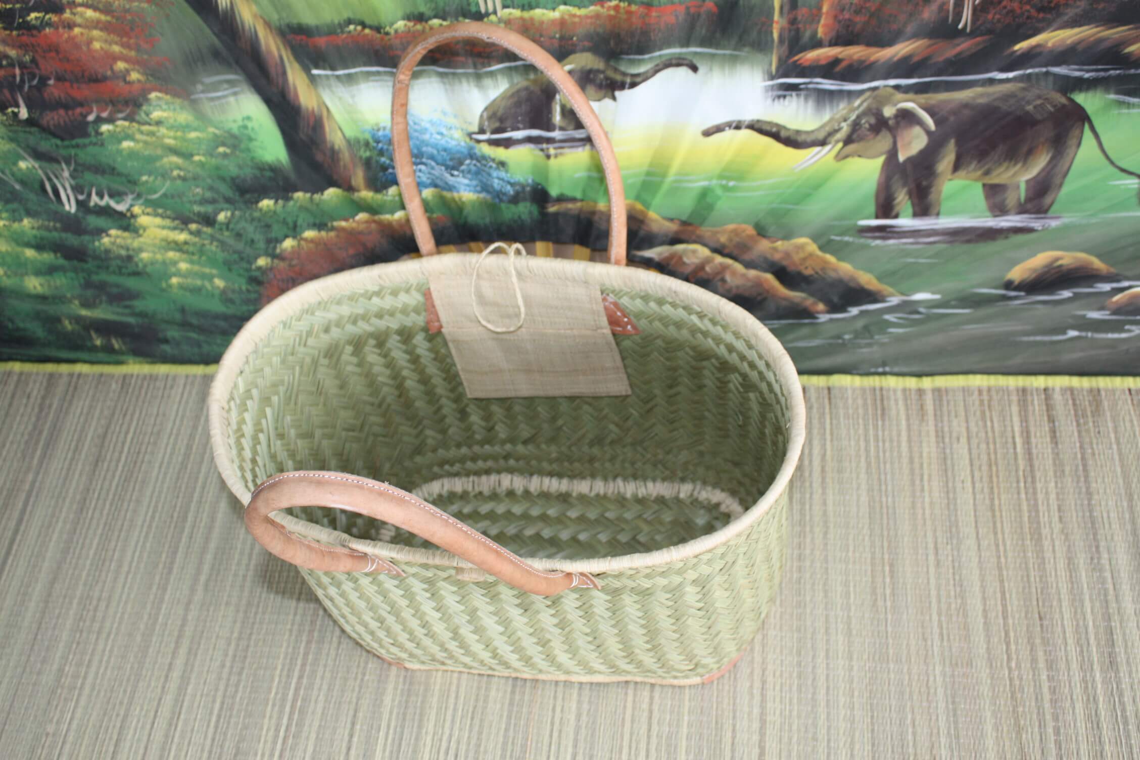 Boutique Huléti - Wholesale Beach Bag - NICE Straw tote bag basket - 3 SIZES - Long handles - ideal shopping, markets, work, beach... raffia rush palm tree8