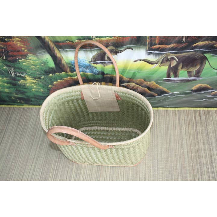 Boutique Huléti - Wholesale Beach Bag - NICE Straw tote bag basket - 3 SIZES - Long handles - ideal shopping, markets, work, beach... raffia rush palm tree8