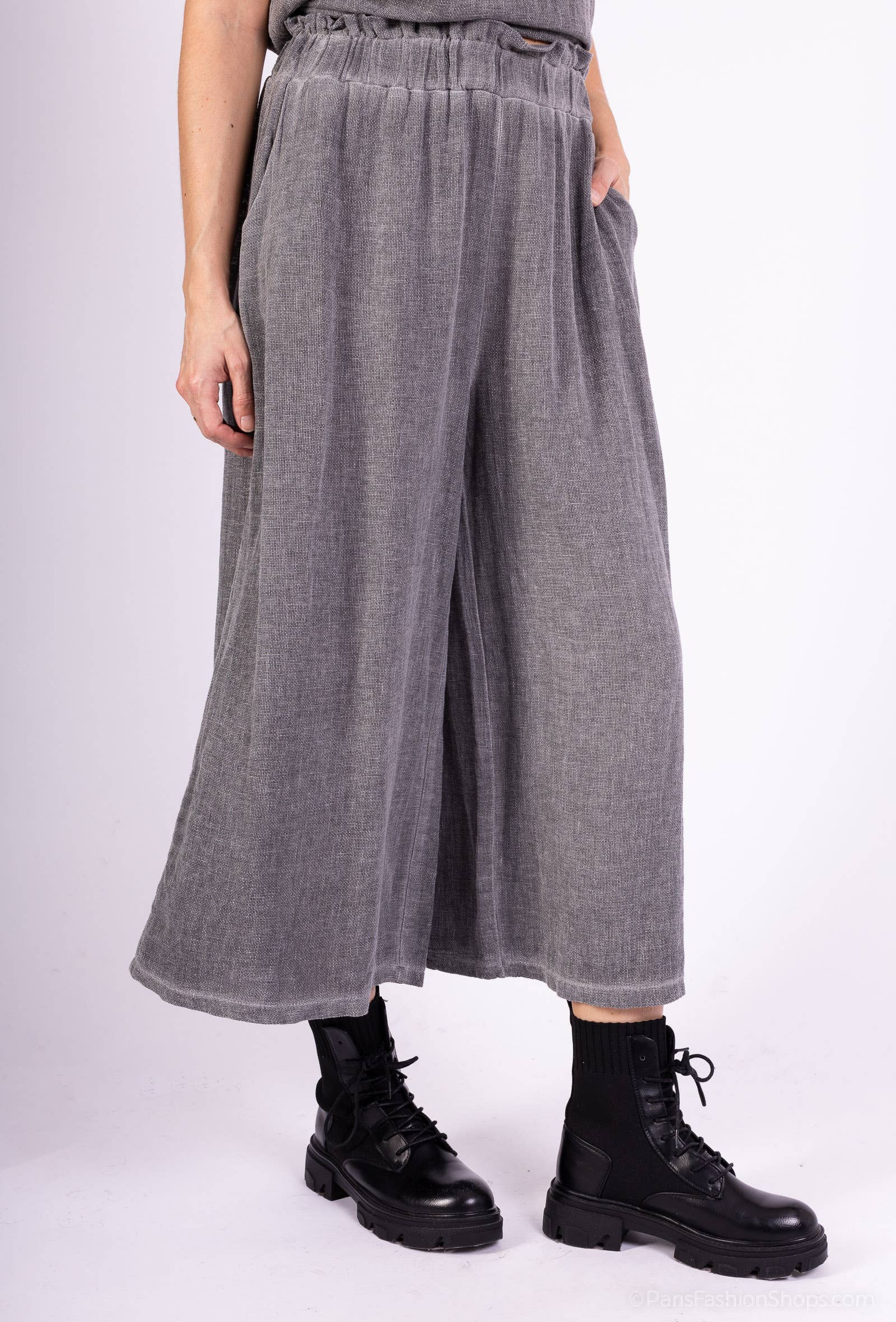 Shyloh - Wholesale Pants - Women's - Mid-length wide pants in cotton linen 2065119